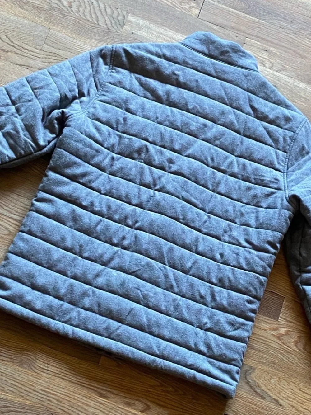Faherty Mens Light Grey Heather Teton Valley Quilted Jacket